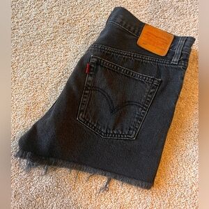 {LEVI'S} 501 High Rise Womens Denim Shorts Black 29W